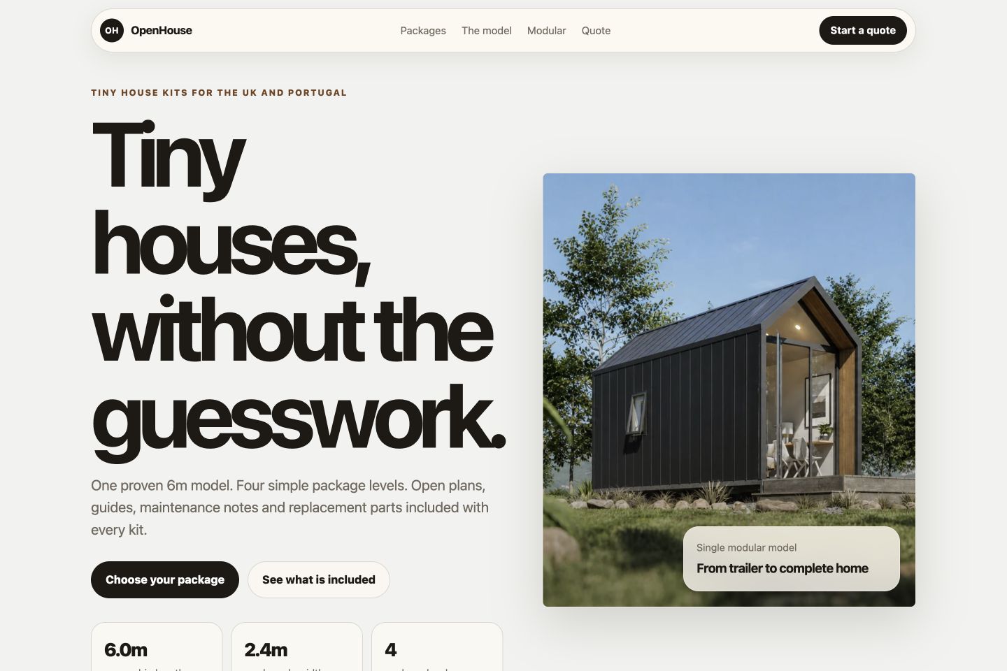 OpenHouse Tiny Kits — A configurable home, made easier to explore.
